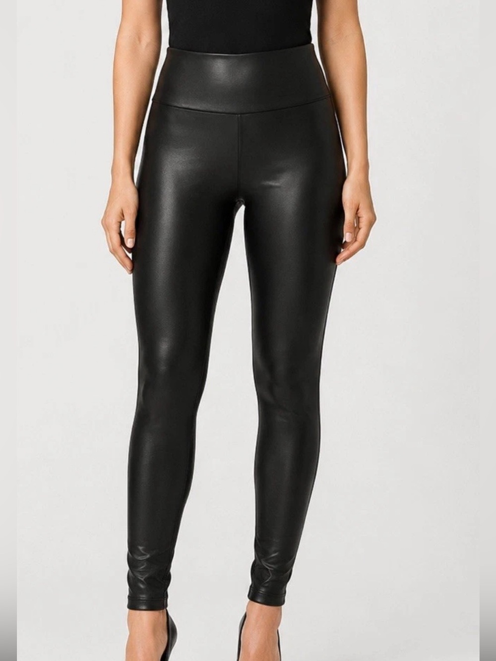 Spanx Black Faux Leather Leggings Women’s Size Medium